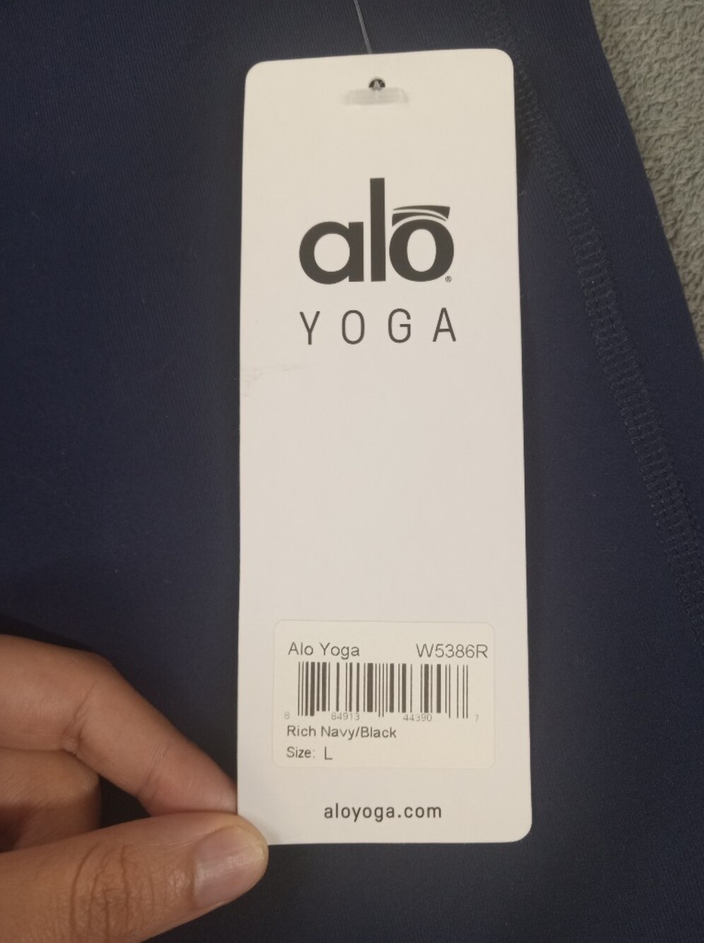 Alo Yoga Goddess Ribbed Legging Scrunched Blue & Black Yoga Pants Women Size:L - Picture 4 of 9